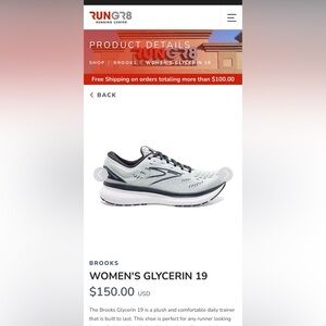 Brooks Women's Glycerin 19 Gray Athletic Shoes
